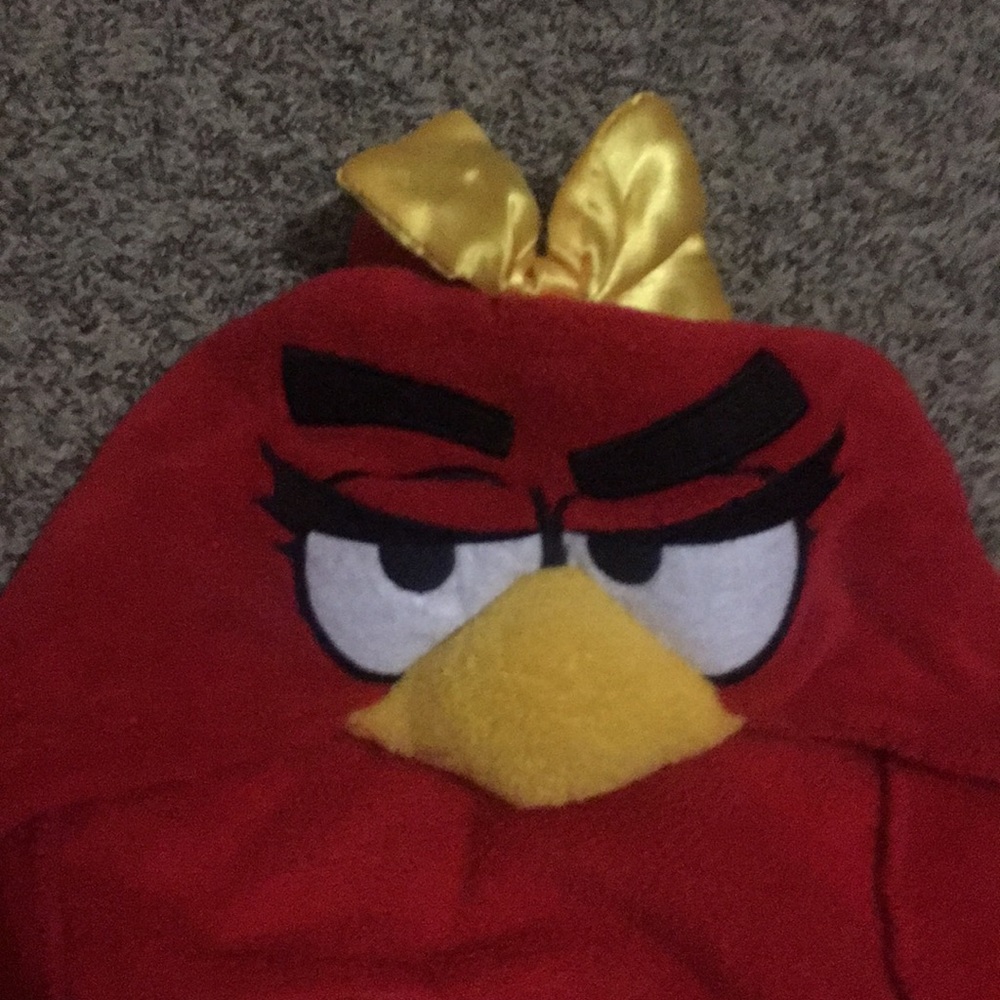 Cute angry birds hooded blanket with bow